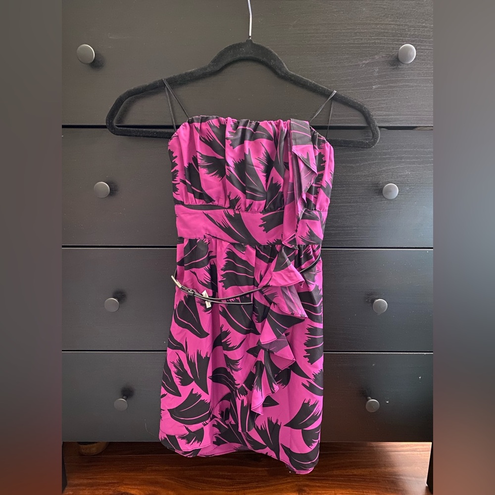 Guess Strapless Ruffle Faux-Wrap Dress Size 1